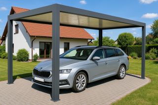 Prémiový hliníkový přístřešek na auto PRESTIGE o rozměrech 5,3x3 metry představuje ideální způsob zastřešení parkovacího...